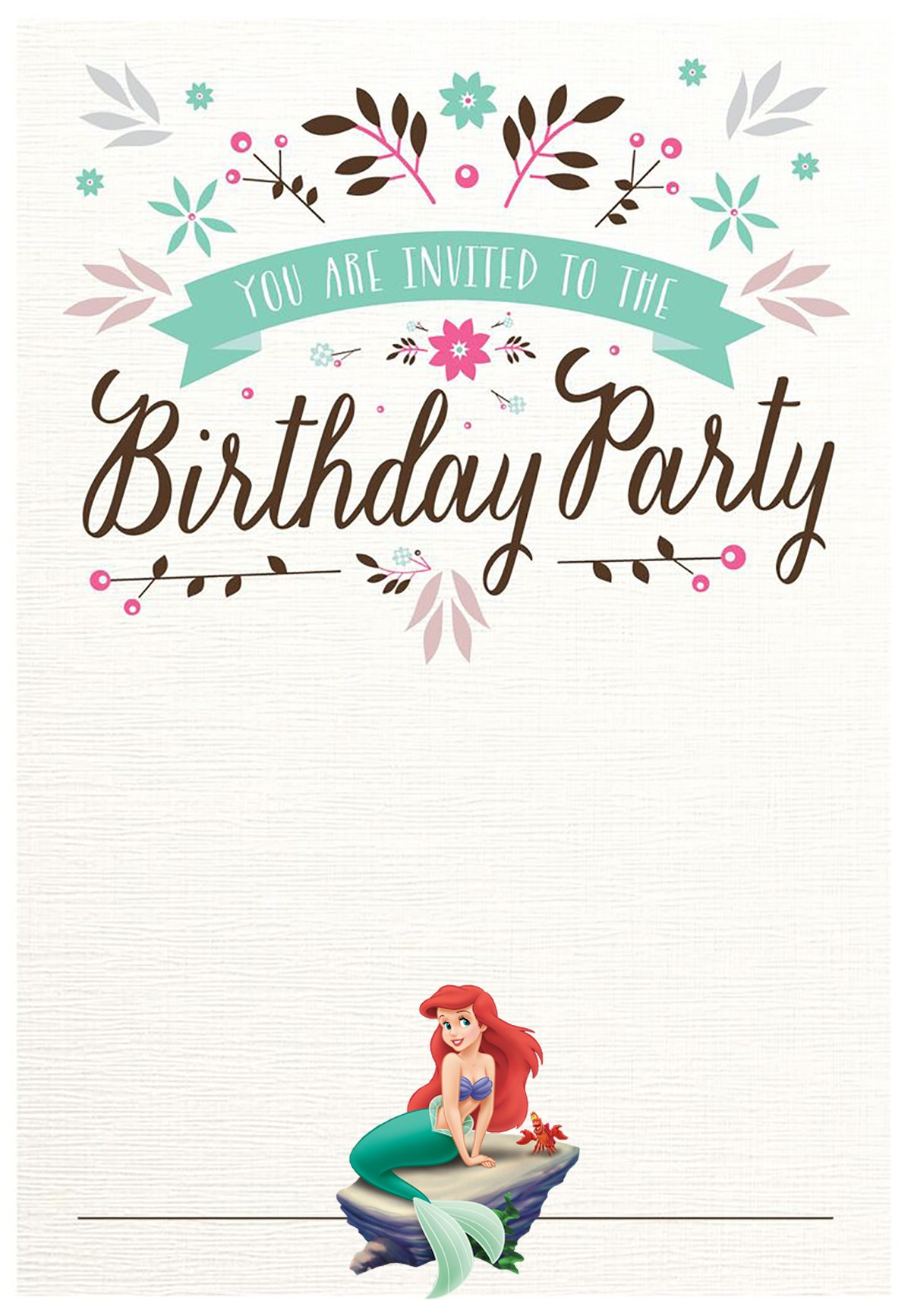 Best ideas about Birthday Invitations Online Free
. Save or Pin Little Mermaid Free Printable Invitation Templates Now.