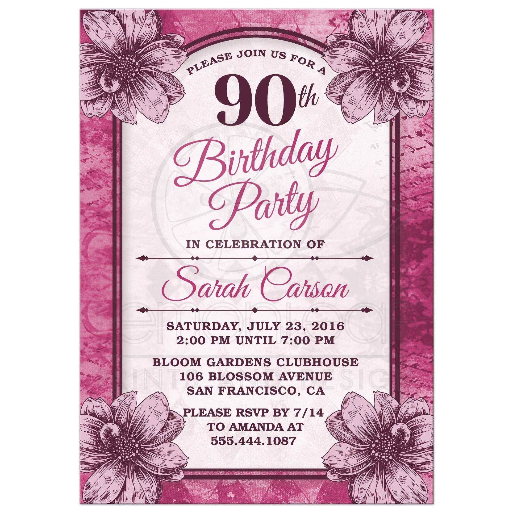 Best ideas about Birthday Invitations Online
. Save or Pin 90th Birthday Party Invitations Templates Free Now.