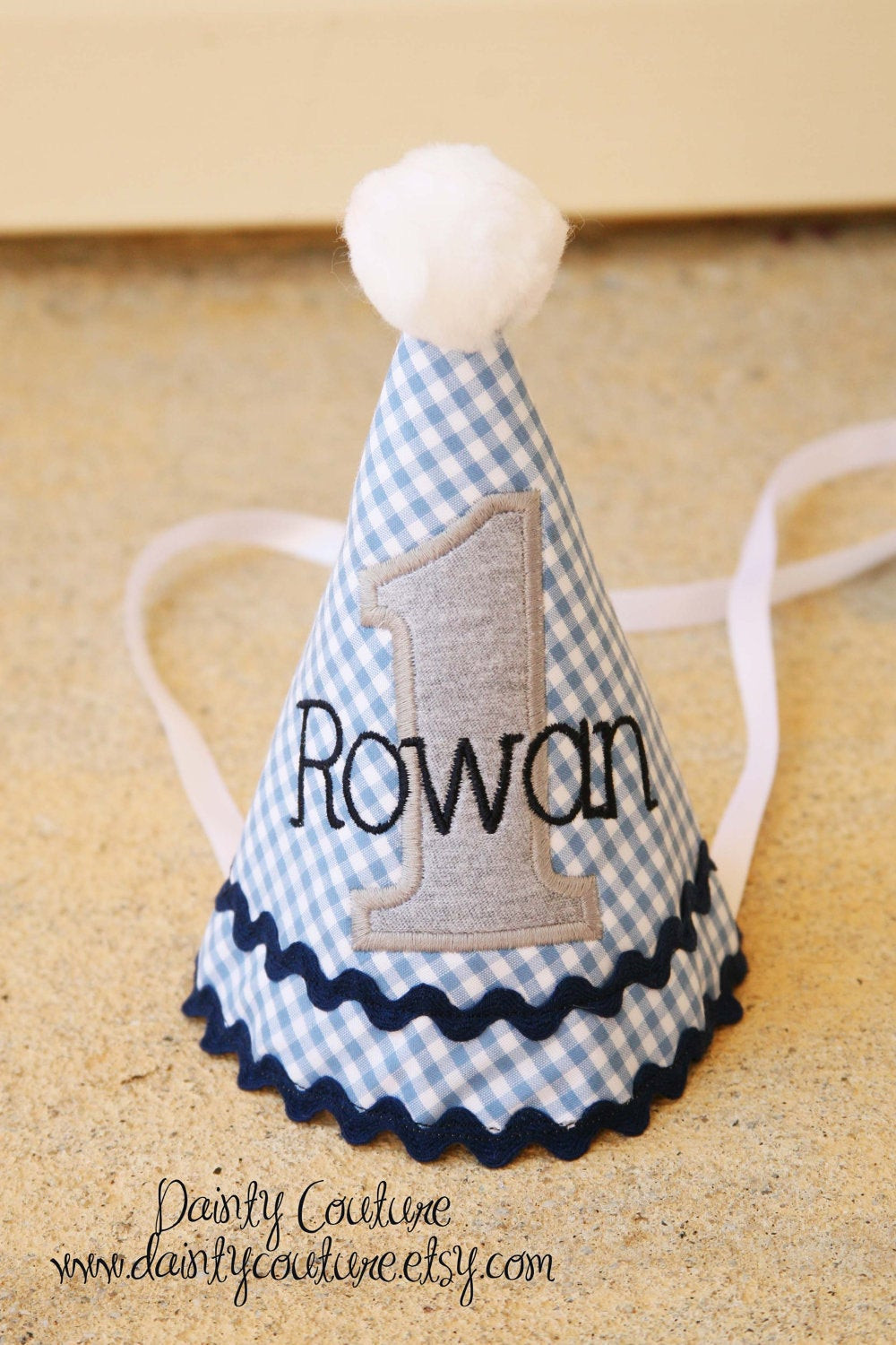 Best ideas about Birthday Party Hats
. Save or Pin Boys First Birthday Party Hat Blue gingham with navy grey Now.