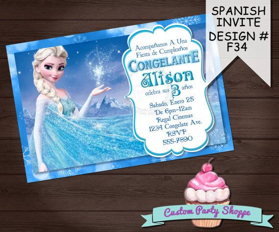 Best ideas about Birthday Party In Spanish
. Save or Pin Spanish FROZEN PRINTABLE INVITATION Custom by Now.