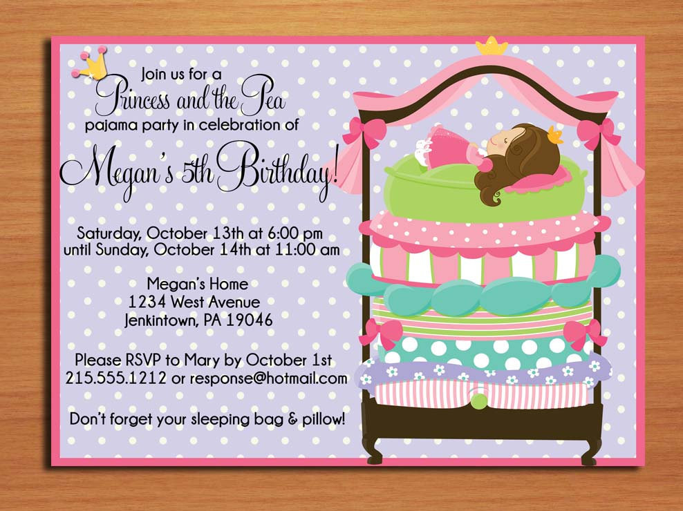 Best ideas about Birthday Party Invitation Card
. Save or Pin Princess and the Pea Birthday Party Invitation Cards PRINTABLE Now.