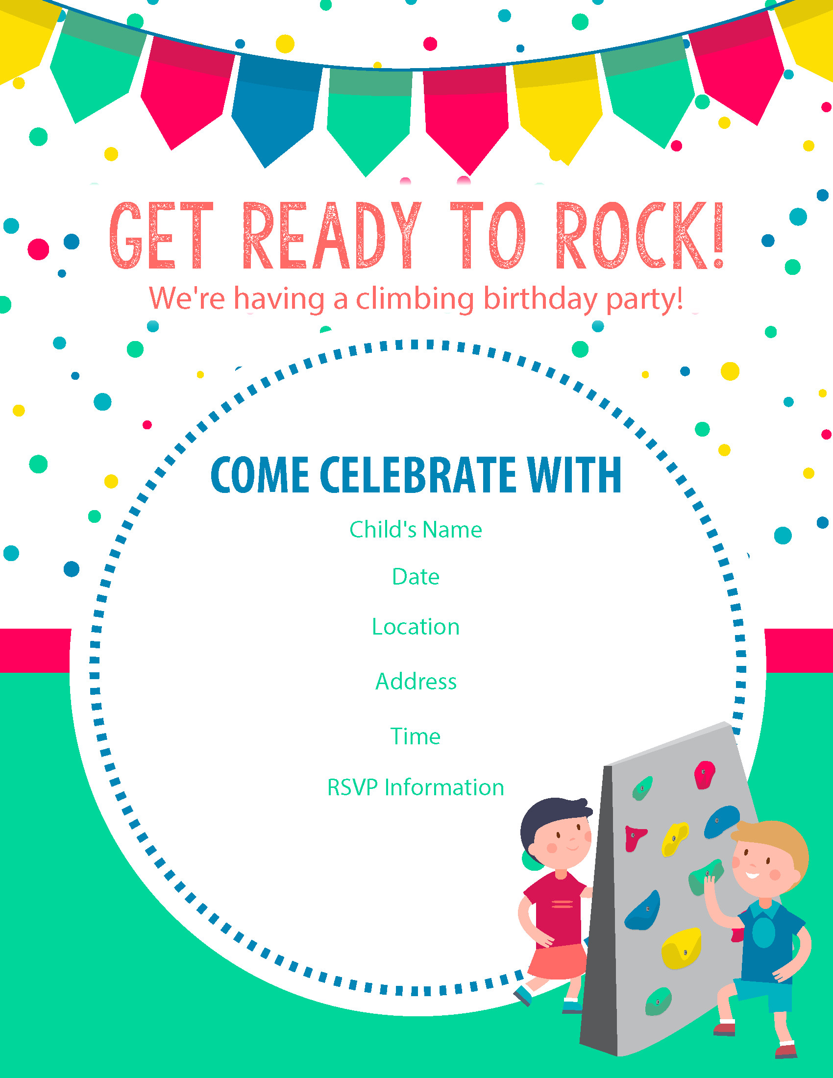 Best ideas about Birthday Party Invitation
. Save or Pin Happy Birthday Free Rock Climbing Birthday Party Invitations Now.