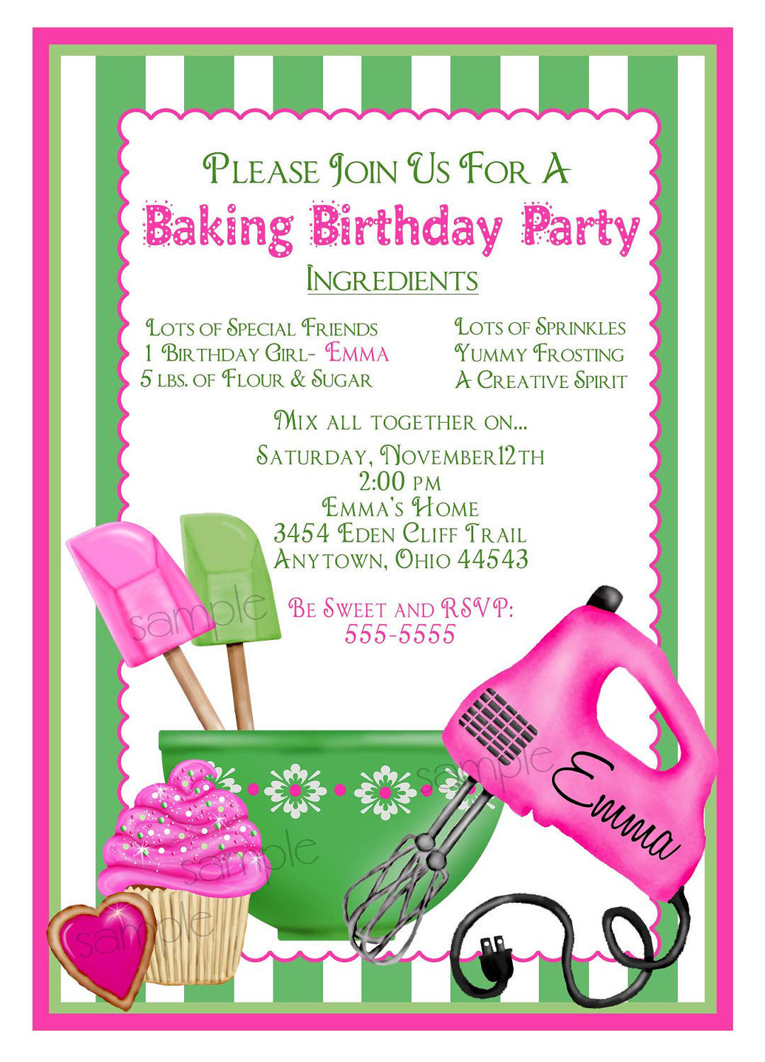 Best ideas about Birthday Party Invite
. Save or Pin Baking Birthday Party Invitations Preppy Baking kitchen Now.