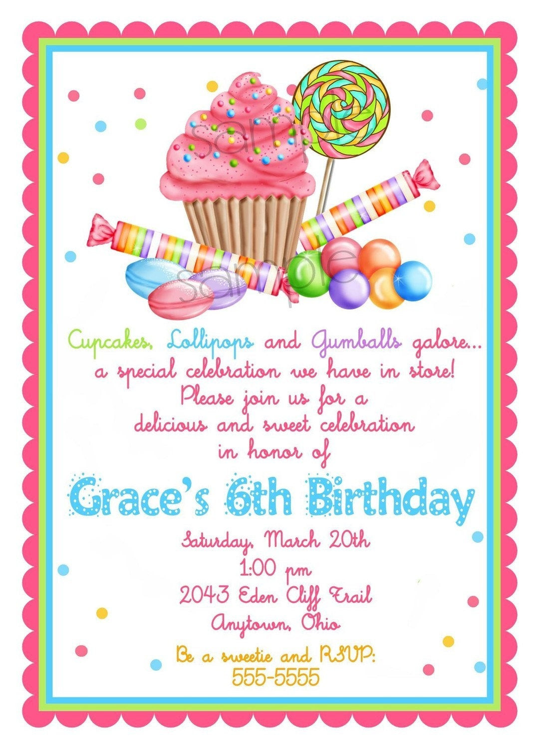 Best ideas about Birthday Party Invite
. Save or Pin Sweet Shop Birthday party Invitations Candy Cupcake Now.