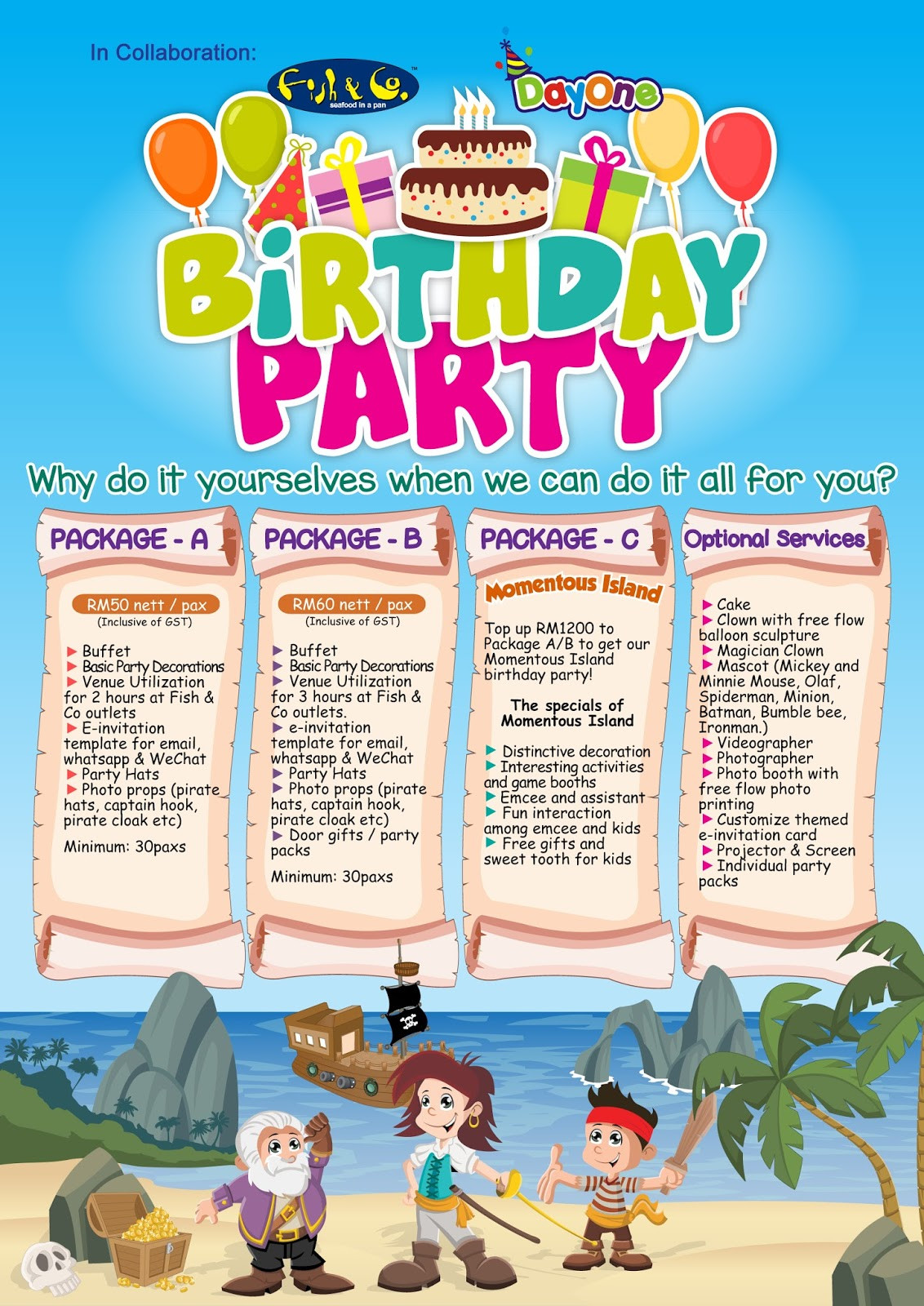 Best ideas about Birthday Party Packages
. Save or Pin cre8tone Fish & Co Birthday Package Now.
