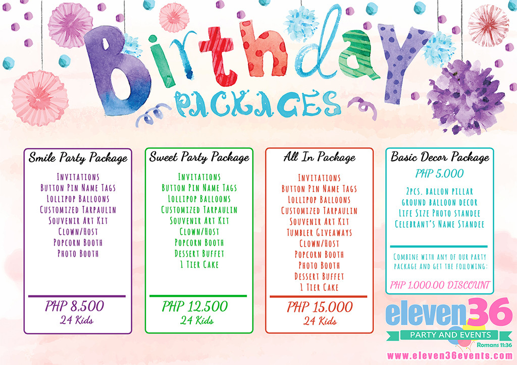 Best ideas about Birthday Party Packages
. Save or Pin Birthday Package Now.