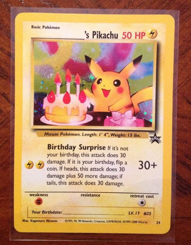 Best ideas about Birthday Pikachu Card
. Save or Pin =] Birthday Pikachu 24 Black Star Promo Set Holo Rare Now.