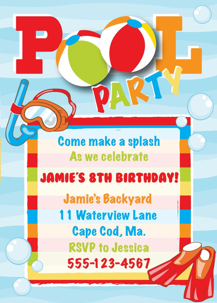 Best ideas about Birthday Pool Party Invitations
. Save or Pin Pool Party Birthday Invitation Boy Now.
