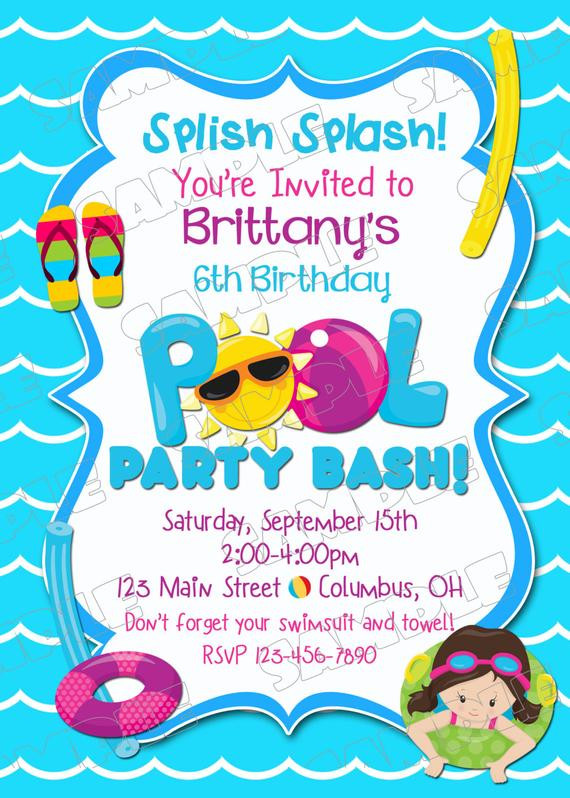 Best ideas about Birthday Pool Party Invitations
. Save or Pin Pool party invitation swim party swimming birthday party Now.