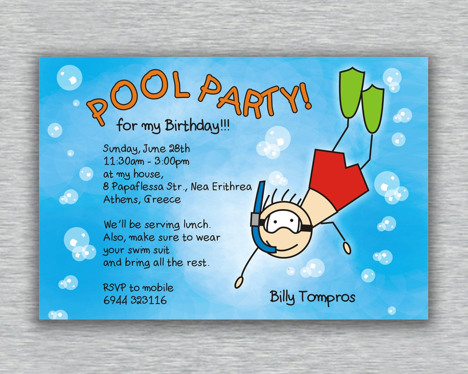 Best ideas about Birthday Pool Party Invitations
. Save or Pin Printable Boy Birthday Pool Party Invitation Now.