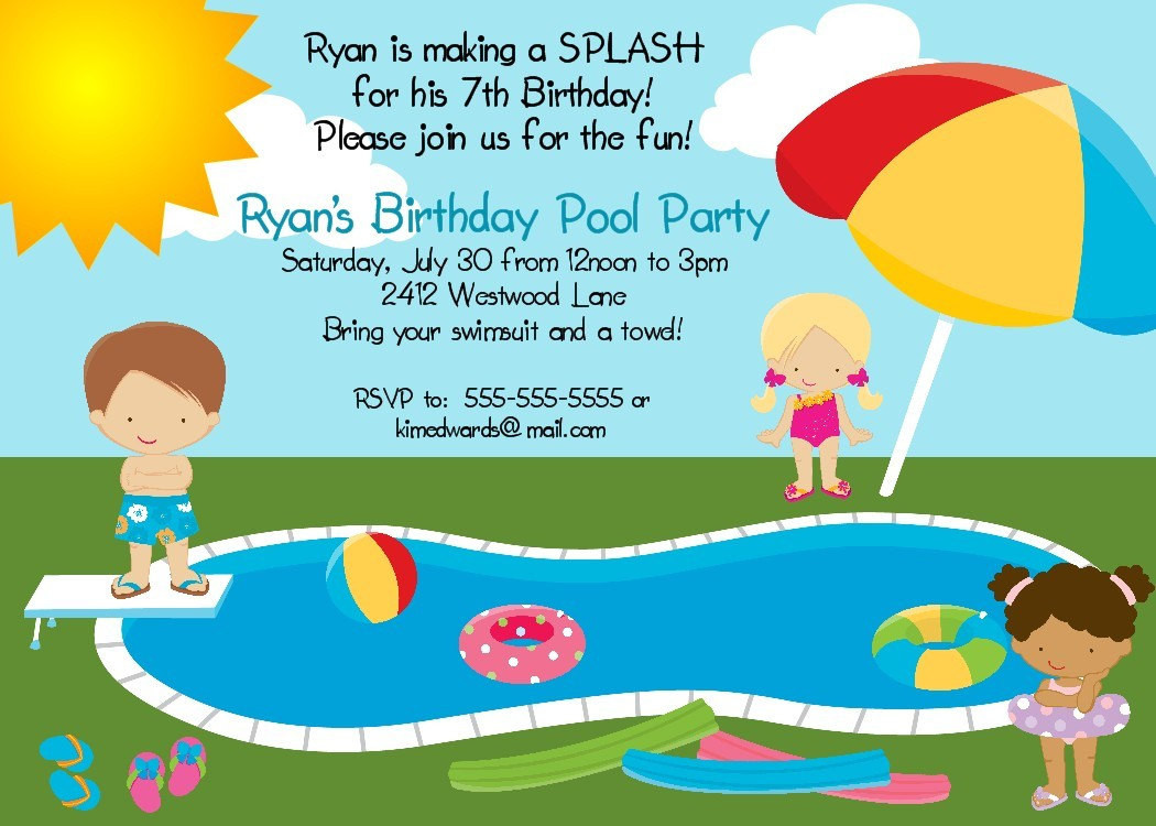 Best ideas about Birthday Pool Party Invitations
. Save or Pin Pool Party Birthday Party Invitation Printable Digital File Now.