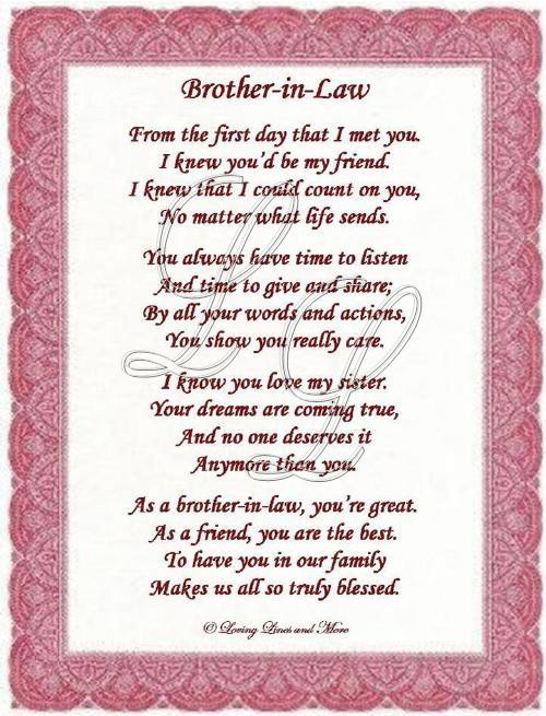 Best ideas about Birthday Quotes For Brother In Law
. Save or Pin Brother In Law Poem Now.