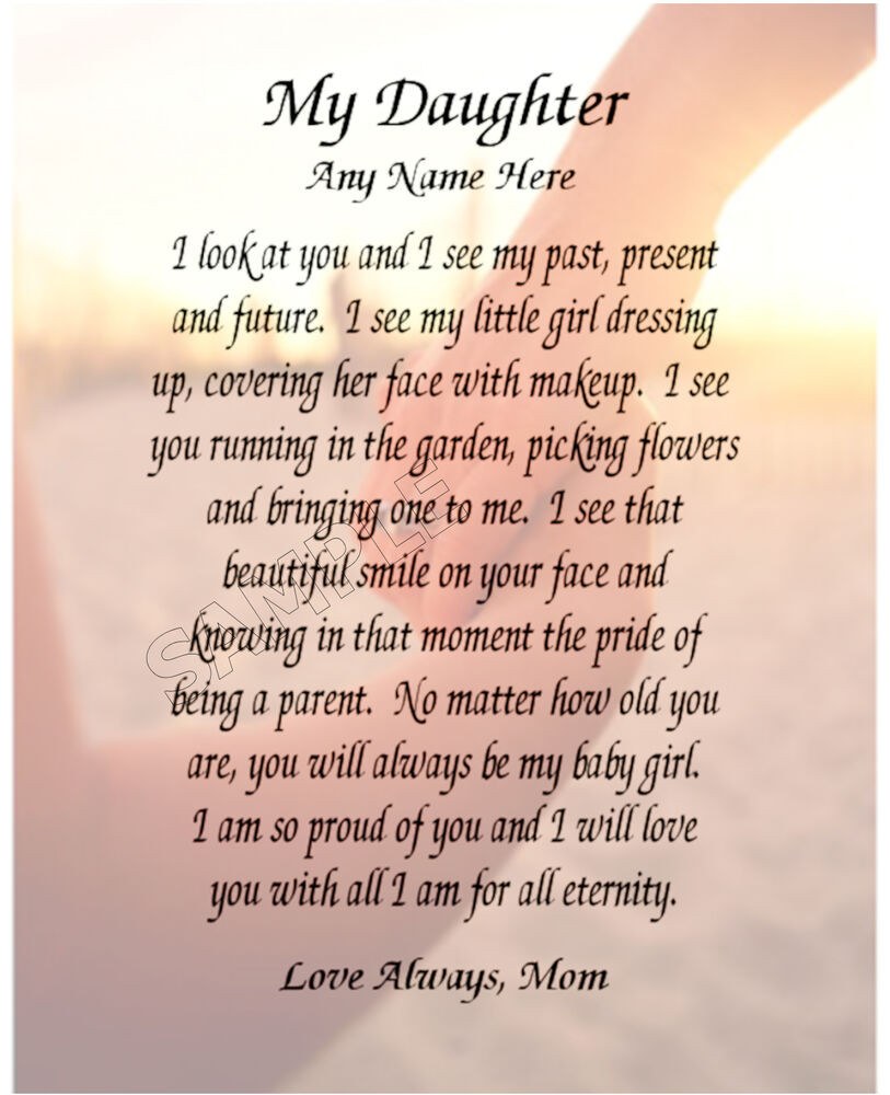 Best ideas about Birthday Quotes For Daughter
. Save or Pin MY DAUGHTER PERSONALIZED ART POEM MEMORY BIRTHDAY GIFT Now.