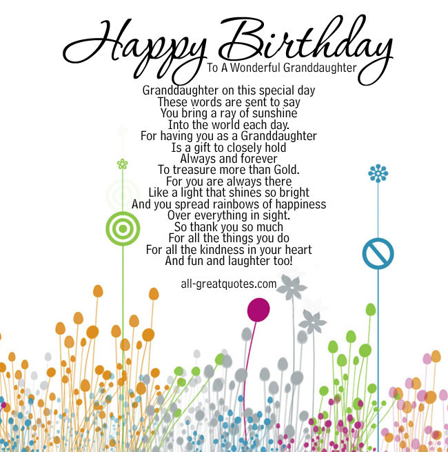 Best ideas about Birthday Quotes For Granddaughter
. Save or Pin Happy Birthday Granddaughter Quotes QuotesGram Now.