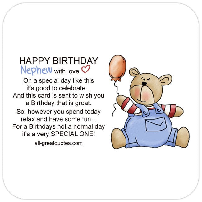 Best ideas about Birthday Quotes For Nephew
. Save or Pin Free Birthday Cards For line Friends Family Now.