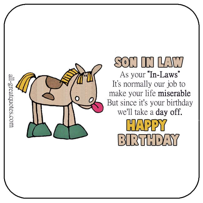 Best ideas about Birthday Quotes For Son In Law
. Save or Pin Happy Birthday Son In Law Son in law funny Now.