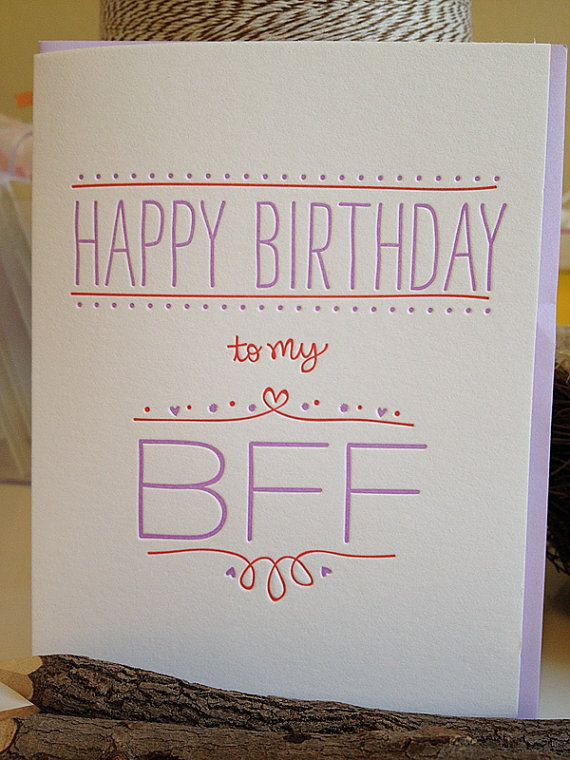 Best ideas about Birthday Return Gifts Under $5
. Save or Pin BFF Birthday Card Best Friend Letterpress on Etsy $5 00 Now.
