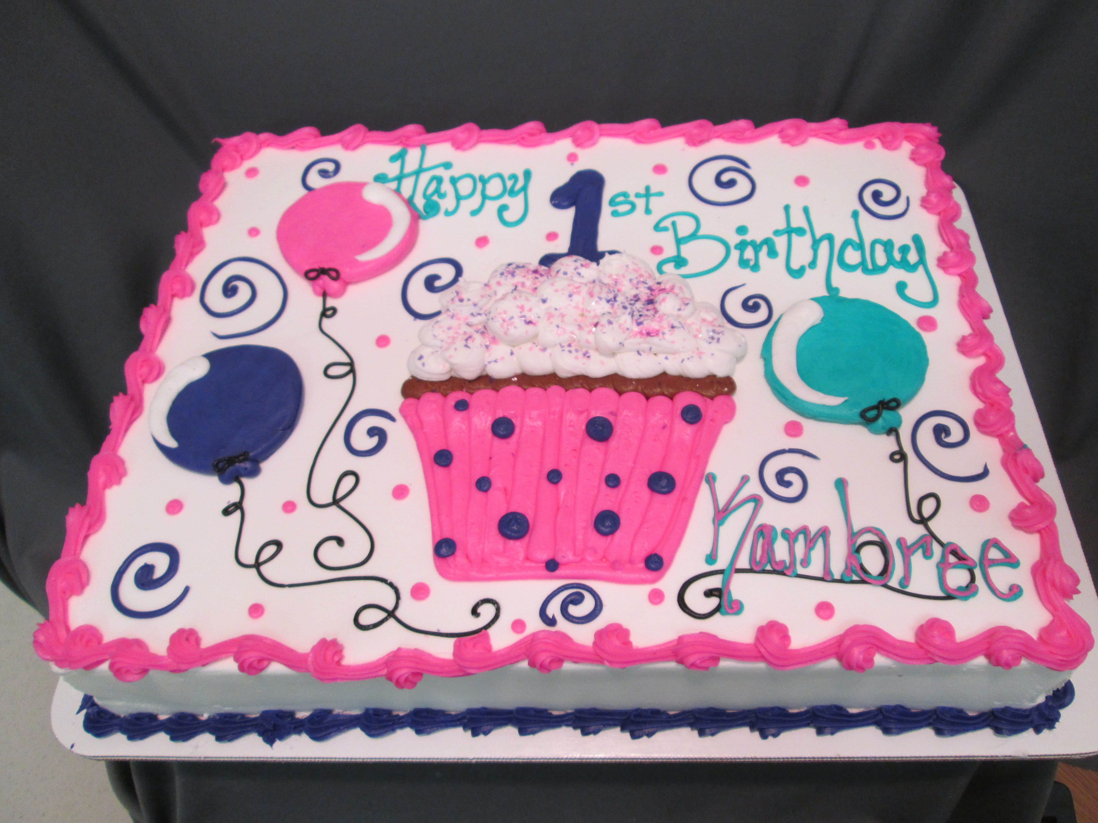 Best ideas about Birthday Sheet Cake
. Save or Pin Cupcake and Balloon First Birthday Sheet Cake Now.