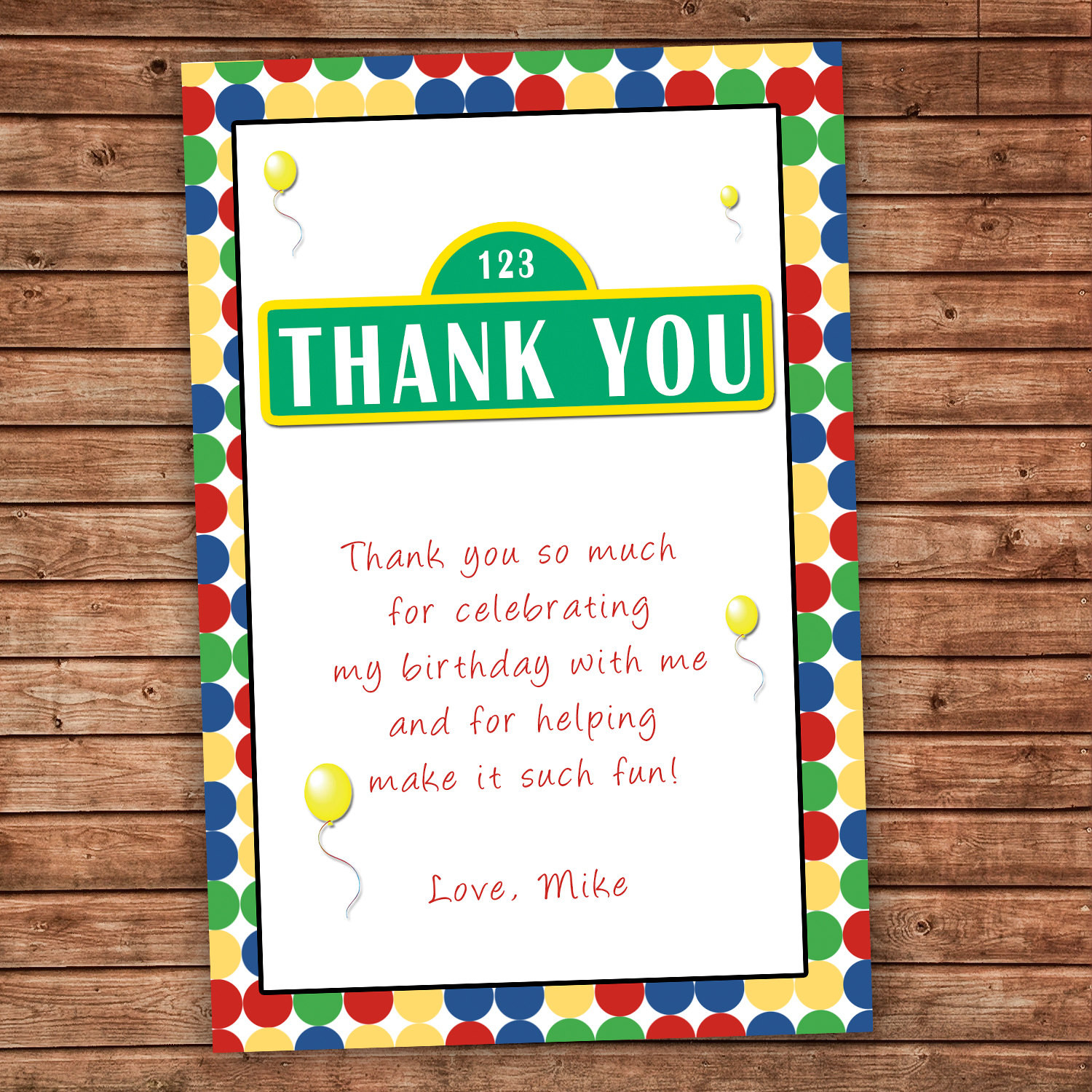 Best ideas about Birthday Thank You Card Wording
. Save or Pin Personalized Any Wording Thank you Card Polka Dots Birthday Now.