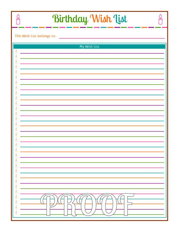 Best ideas about Birthday Wish List
. Save or Pin Birthday Wish List Instant Download PDF by Now.