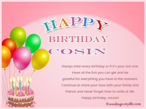 Best ideas about Birthday Wishes For A Cousin
. Save or Pin Birthday Wishes For Cousin Wordings and Messages Now.