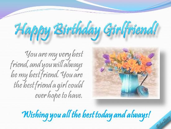 Best ideas about Birthday Wishes For Best Friend Girl
. Save or Pin A birthday ecard for your girlfriend your best friend Now.