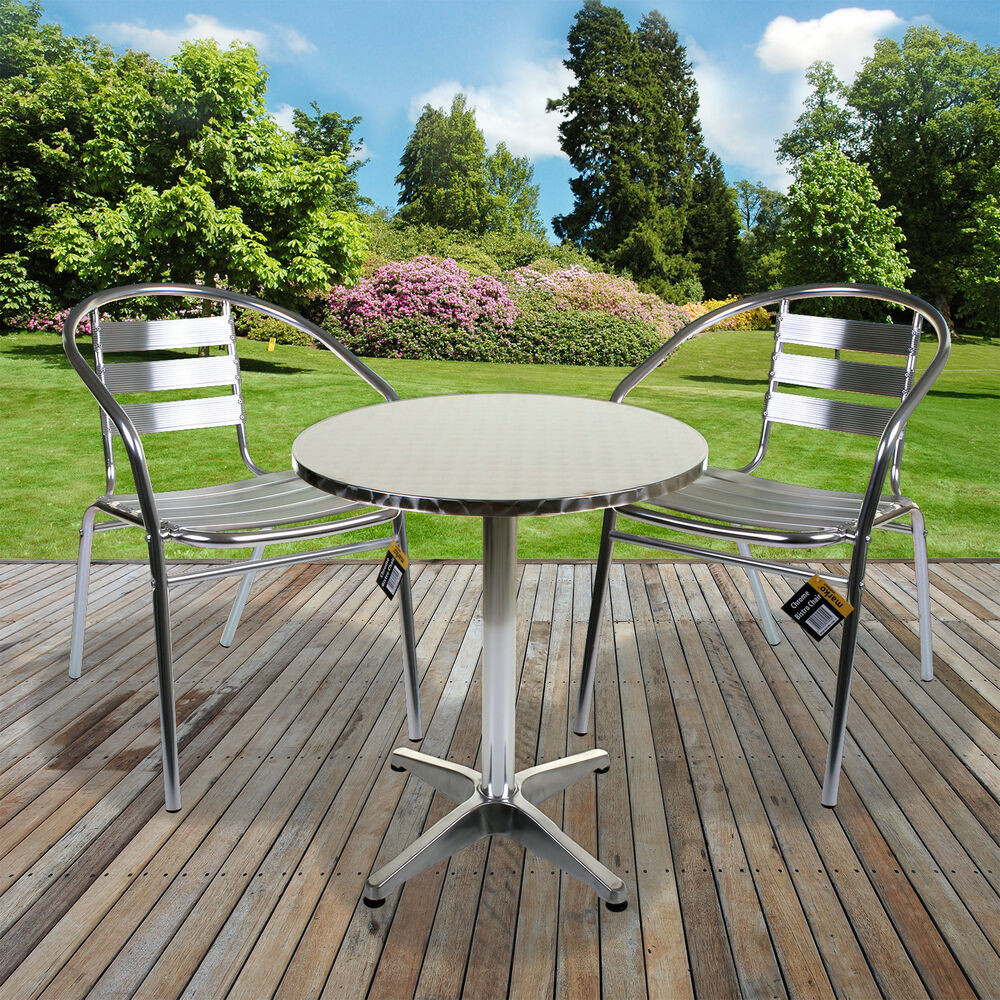 Best ideas about Bistro Table And Chairs
. Save or Pin Aluminium Lightweight Chrome Bistro Sets Table Chair Patio Now.