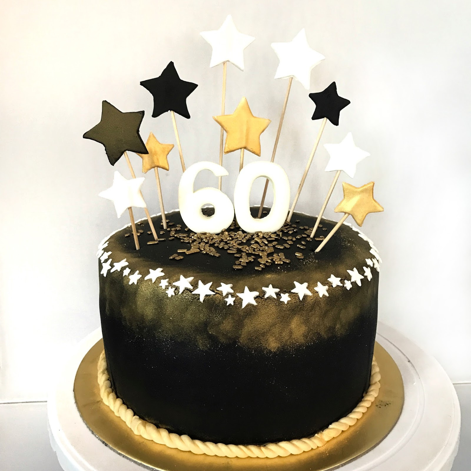 Best ideas about Black And Gold Birthday Cake
. Save or Pin Black and Gold 60th Birthday Cake Sherbakes Now.