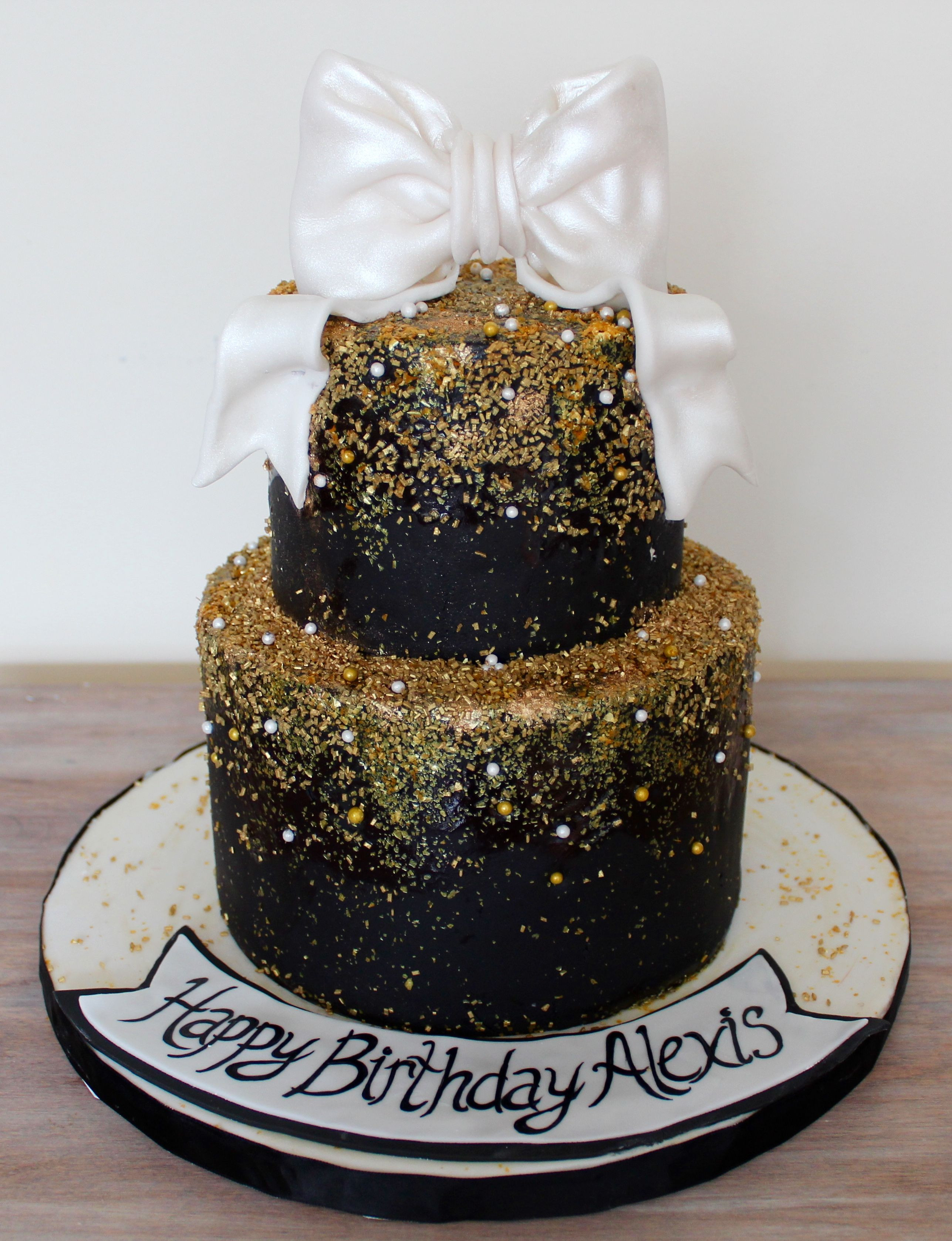 Best ideas about Black And Gold Birthday Cake
. Save or Pin White black & gold birthday cake classe elegant with gold Now.