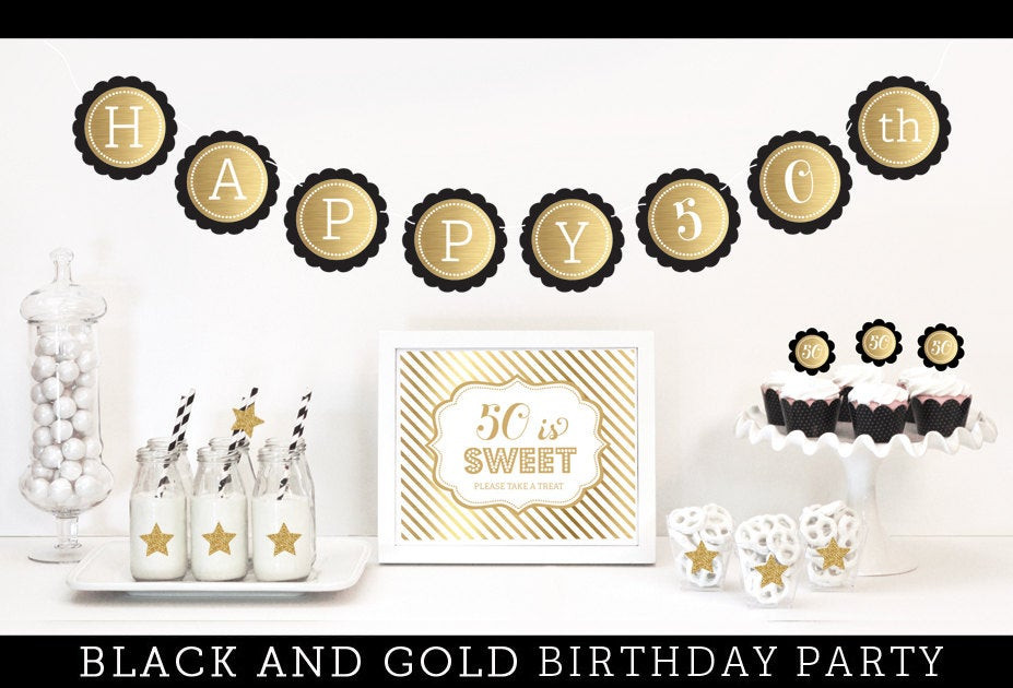 Best ideas about Black And Gold Birthday Decorations
. Save or Pin Black and Gold Party Decorations 50th Birthday Party Now.