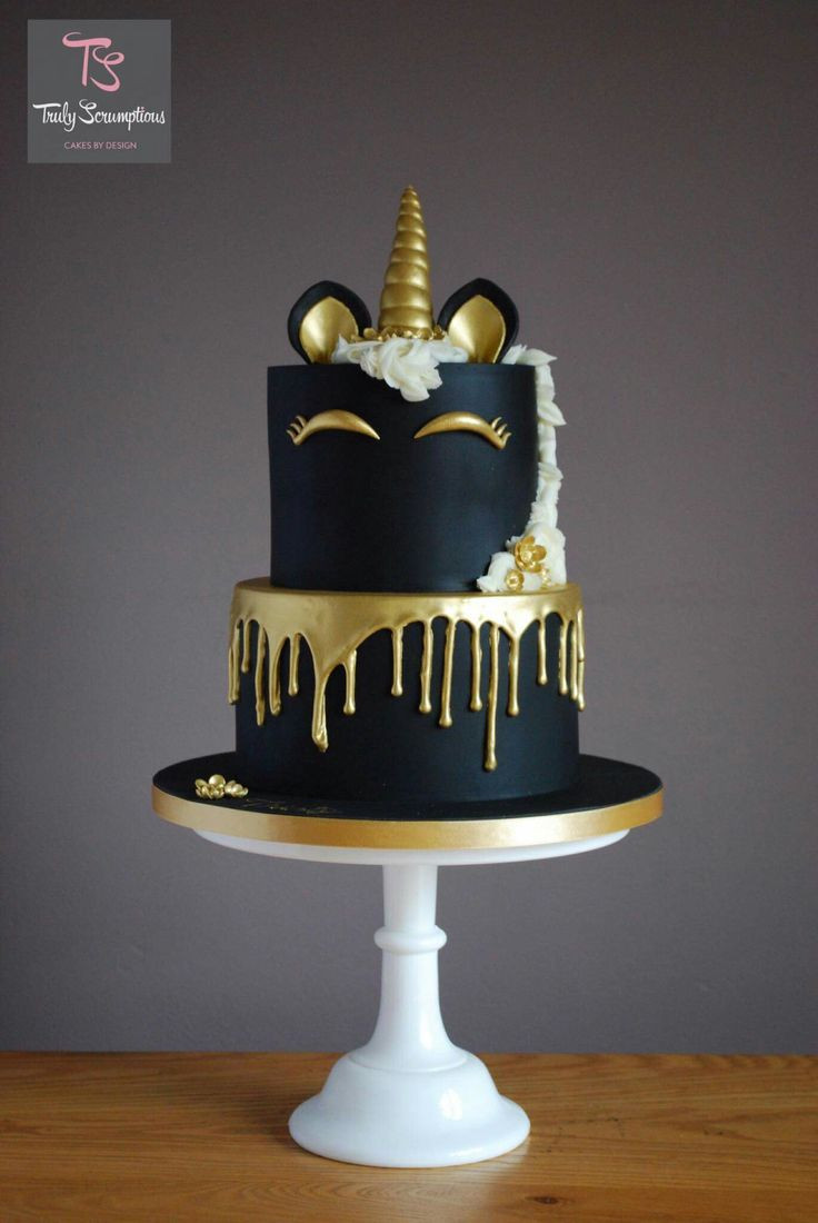 Best ideas about Black Birthday Cake
. Save or Pin When your unicorn needs to be a little more grown up by Now.