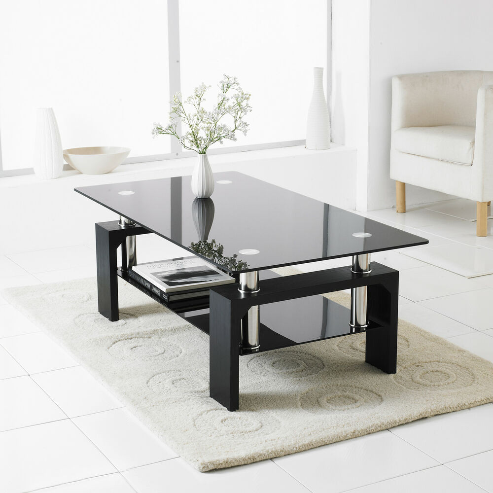 Best ideas about Black Glass Coffee Table
. Save or Pin Black Modern Rectangle Glass & Chrome Living Room Coffee Now.
