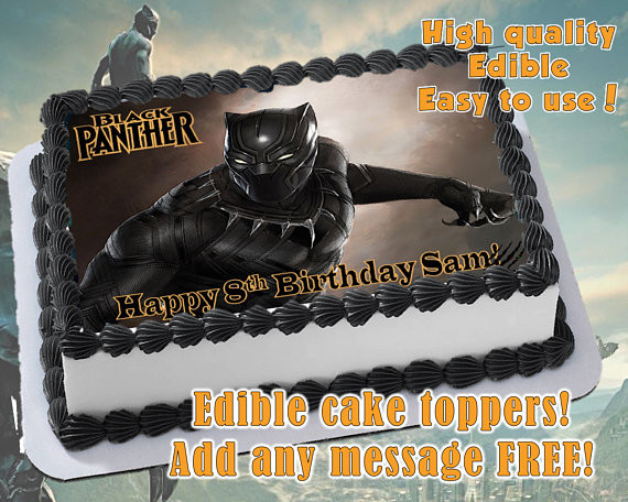 Best ideas about Black Panther Birthday Cake
. Save or Pin Black Panther cake toppers edible print Sugar sheet Now.