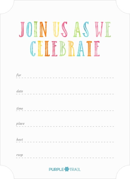Best ideas about Blank Birthday Invitations
. Save or Pin Colorful Watercolor Lets Eat Cake Fill in the Blank Now.