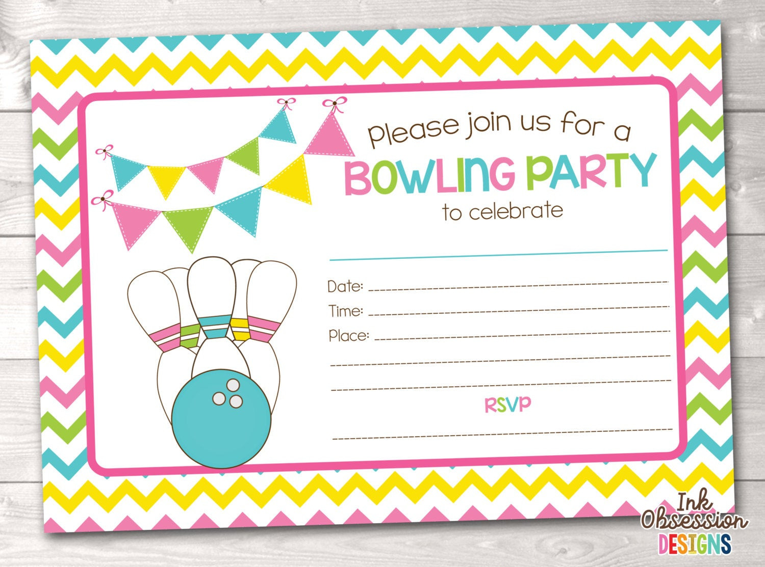 Best ideas about Blank Birthday Invitations
. Save or Pin Printable Bowling Party Invitation Fill in the Blank Birthday Now.