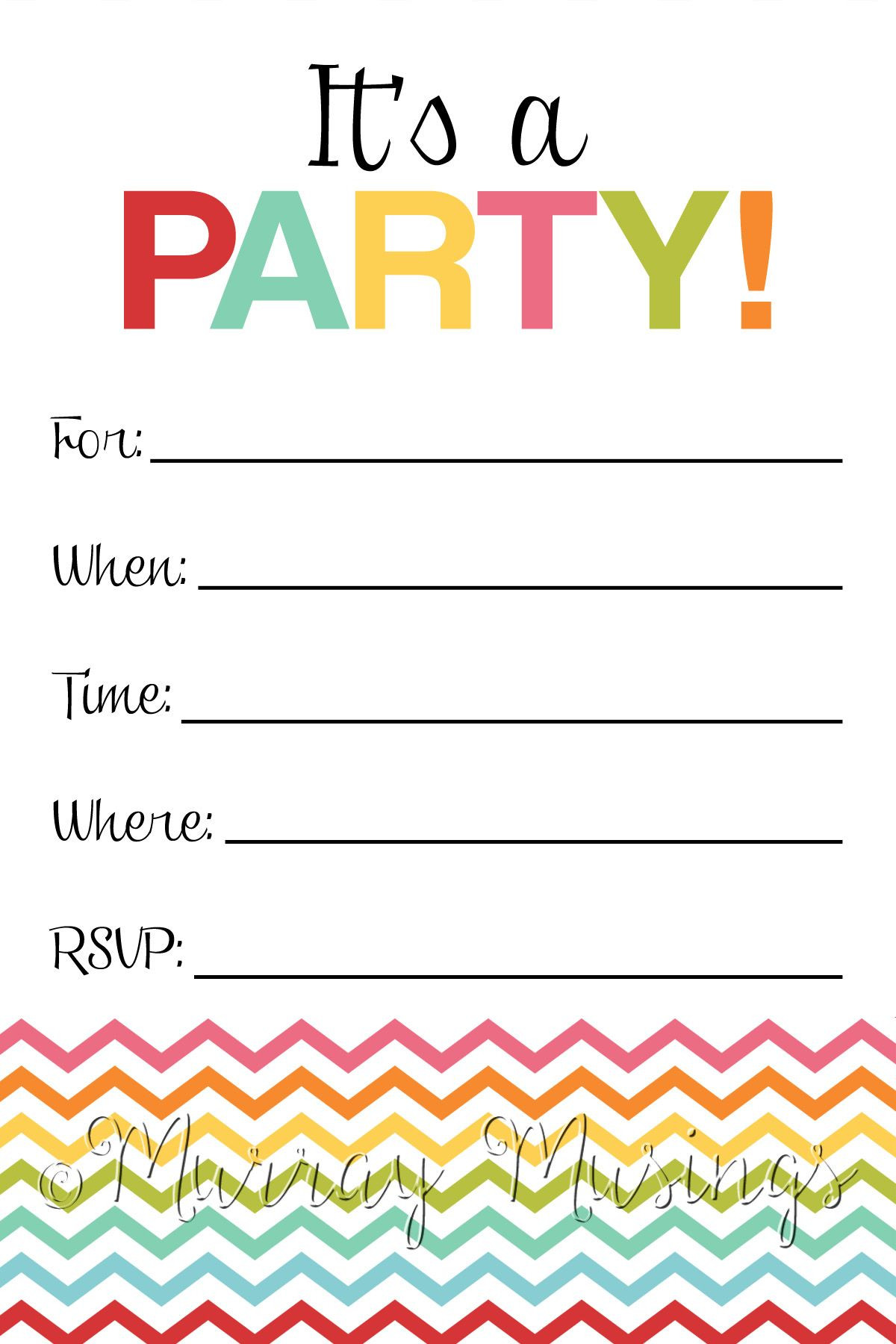 Best ideas about Blank Birthday Invitations
. Save or Pin Chevron Fill in the Blank birthday party invitation Now.