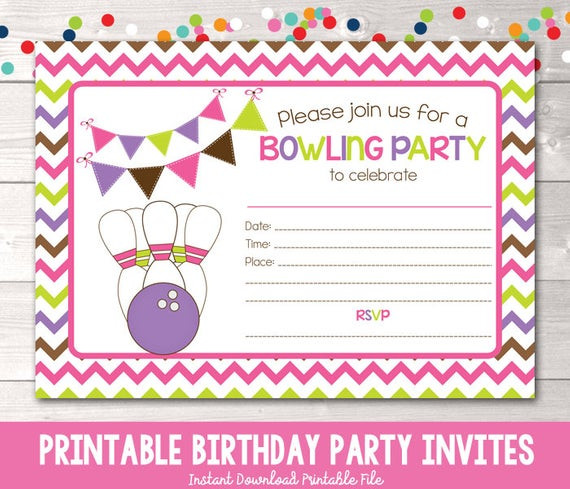 Best ideas about Blank Birthday Invitations
. Save or Pin Printable Girls Bowling Party Invitation Fill in the Blank Now.