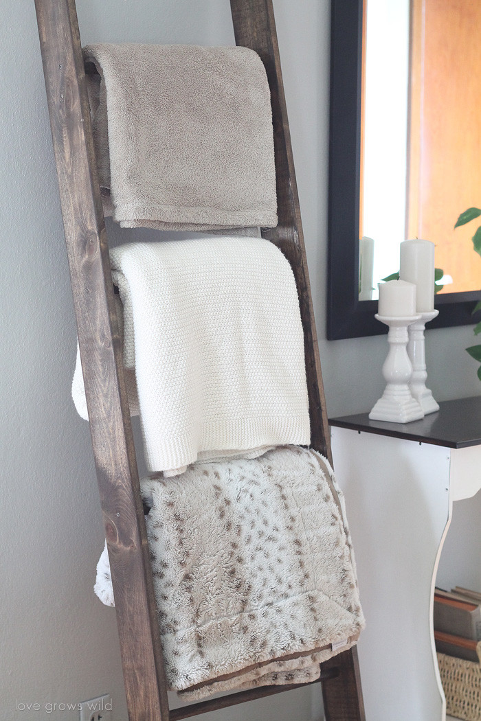 Best ideas about Blanket Rack DIY
. Save or Pin DIY Blanket Ladder Love Grows Wild Now.