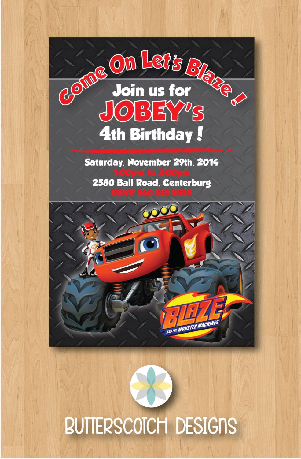 Best ideas about Blaze Birthday Invitations
. Save or Pin Blaze & The Monster Machines Monster Truck Birthday Now.