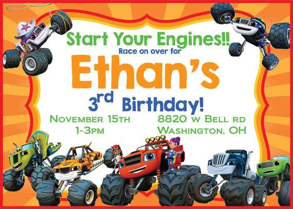 Best ideas about Blaze Birthday Invitations
. Save or Pin Items similar to Blaze and the Monster Machines birthday Now.
