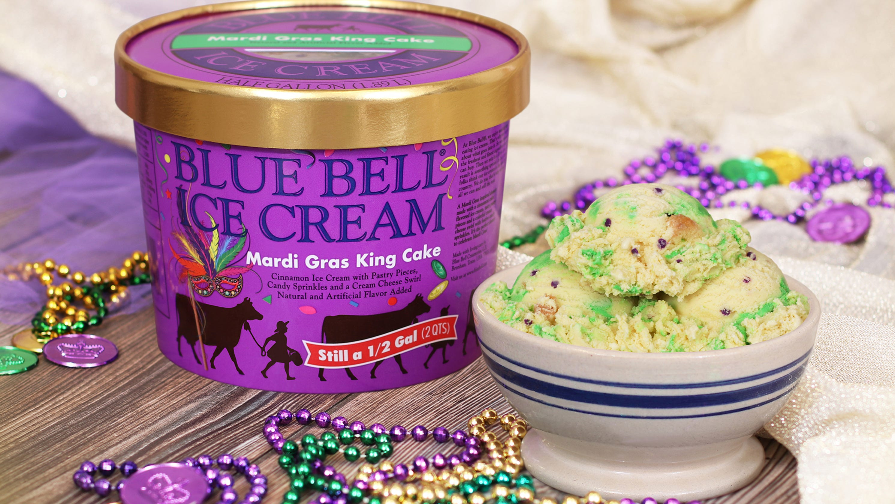 Best ideas about Blue Bell Birthday Cake
. Save or Pin Mardi Gras King Cake ice cream will be anywhere Blue Bell Now.