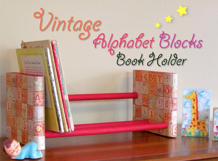 Best ideas about Book Stand DIY
. Save or Pin Vintage alphabet blocks DIY book holder Mod Podge Rocks Now.