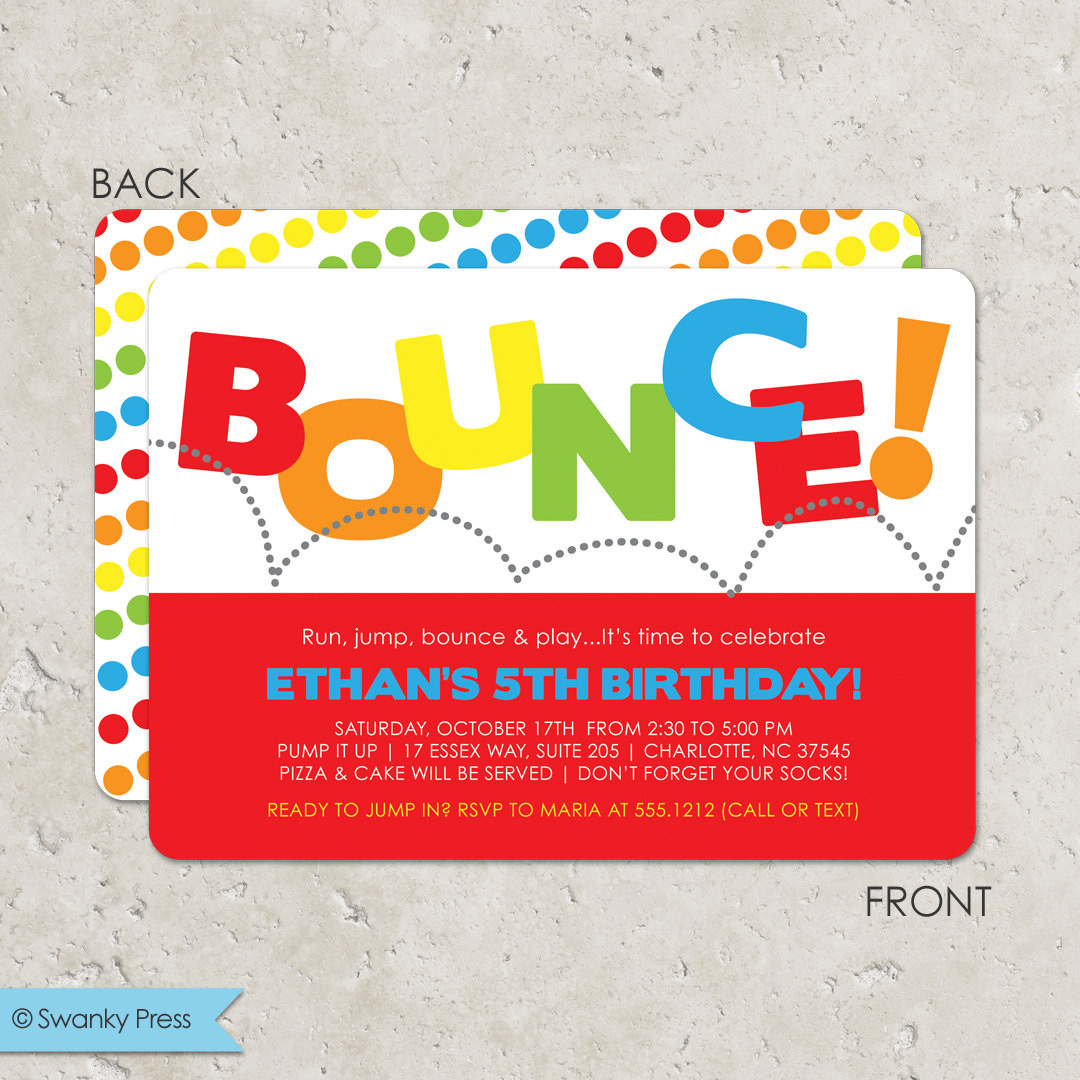 Best ideas about Bounce Birthday Party
. Save or Pin Bounce House Birthday Party Invitation Pump It Up Party Now.