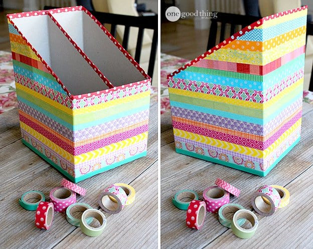 Best ideas about Box Organizer DIY
. Save or Pin DIY Washi Tape Cereal Box Organizers · e Good Thing by Now.