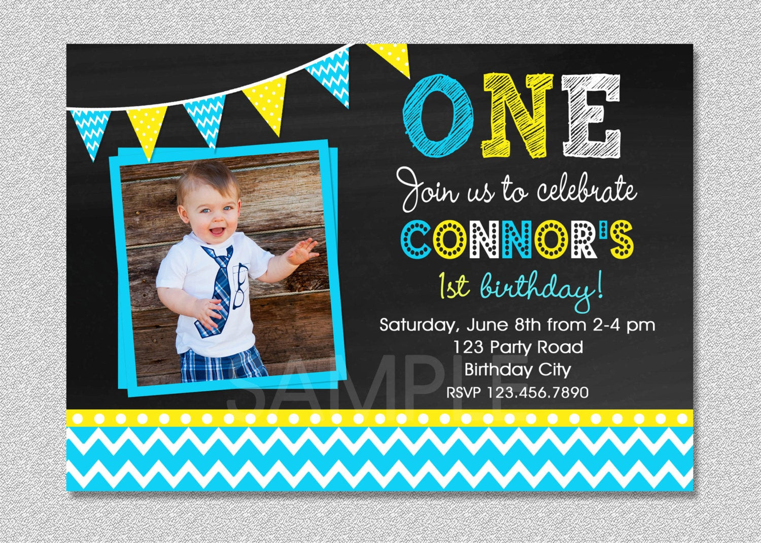 Best ideas about Boy 1st Birthday Invitations
. Save or Pin Chalkboard Birthday Invitation Chevron Chalkboard Boys Now.