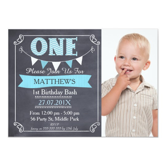 Best ideas about Boy 1st Birthday Invitations
. Save or Pin Boys Chalkboard Bunting 1st Birthday Invitation Now.