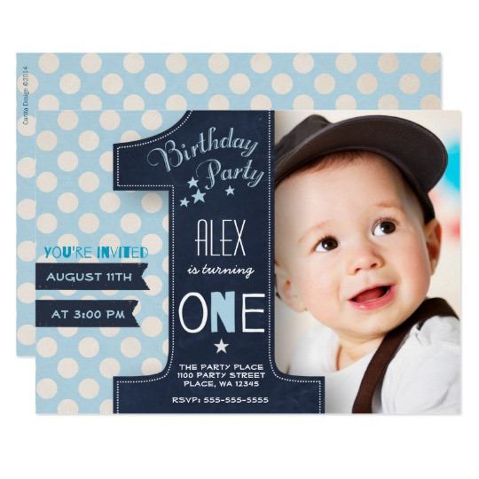 Best ideas about Boy 1st Birthday Invitations
. Save or Pin First Birthday Party Invitation Boy Chalkboard Now.