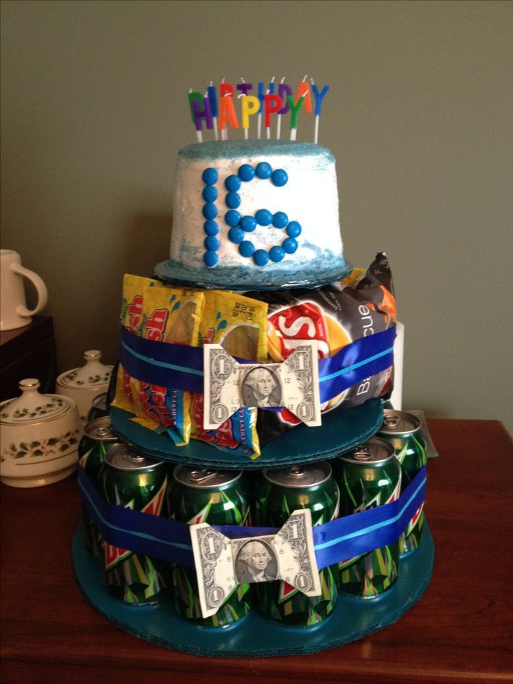 Best ideas about Boys Birthday Gifts Ideas
. Save or Pin Sweet 16 birthday t for a boy Mountain Dew soda chips Now.