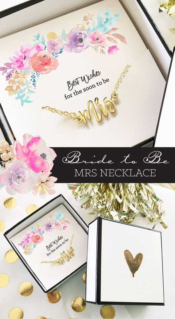 Best ideas about Bridal Shower Gift Ideas For Her
. Save or Pin Soon to Be Mrs Necklace Bridal Shower Gift Bride to Be Now.