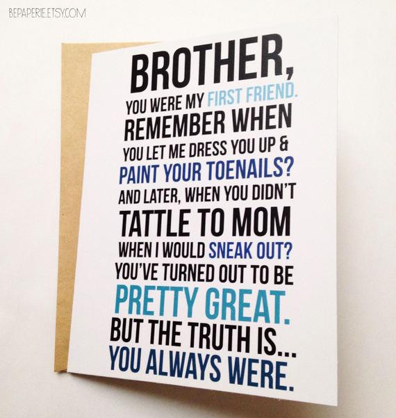 Best ideas about Brothers Birthday Funny
. Save or Pin Brother Card Brother Birthday Card Funny Card Card for Now.